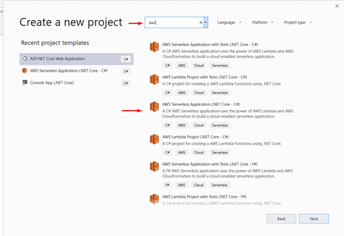 create-aws-project-in-visual-studio