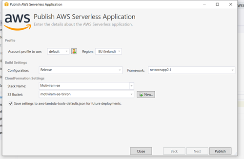publish-aws-app-project-configuration